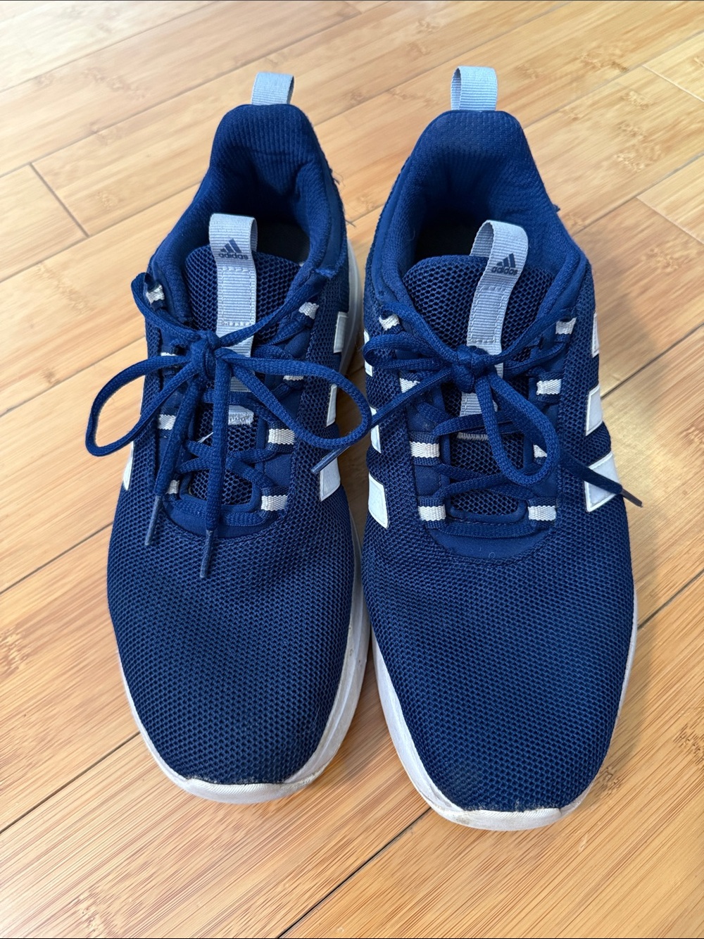 adidas Navy and White Mesh Athletic Sneakers